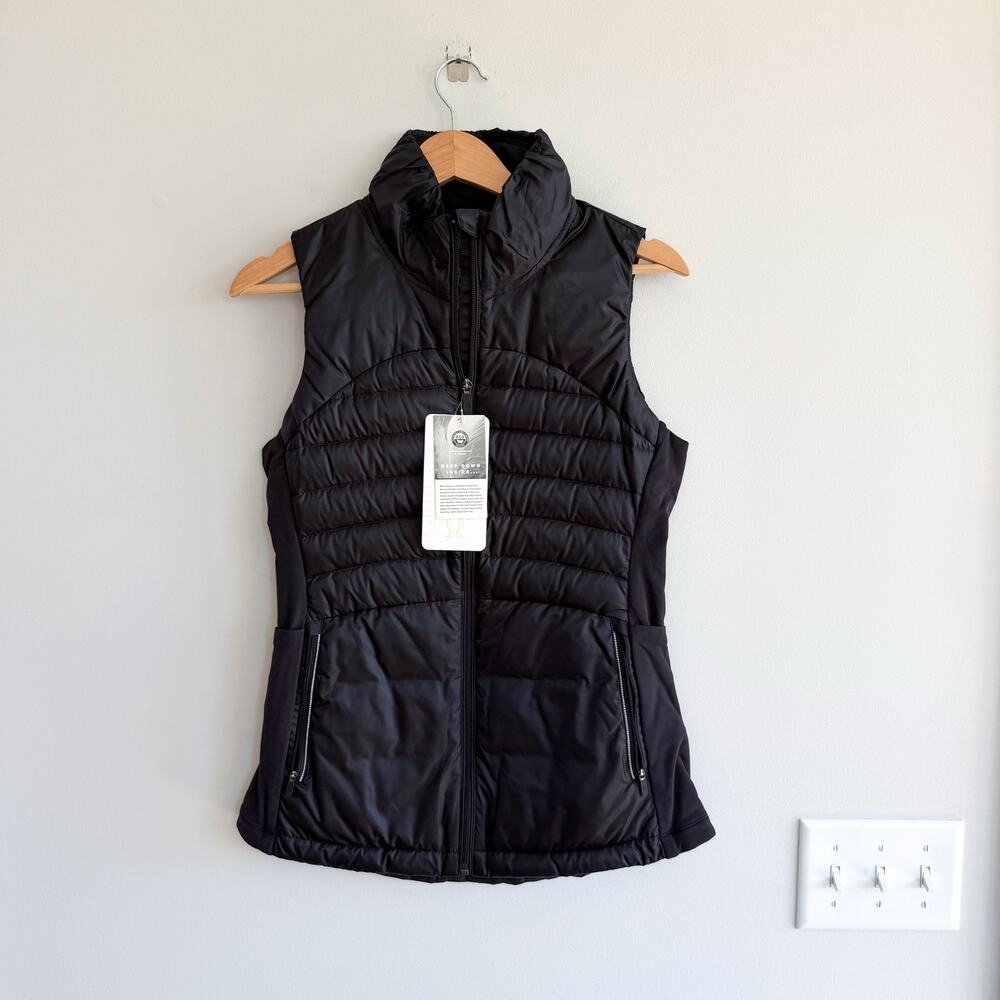 Lululemon Down For A Run Vest II Zip Up Black 8 NWT - Picture 1 of 13